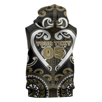 Custom Aotearoa Waikato Tainui Sleeveless Hoodie Maori Tribal Pattern
