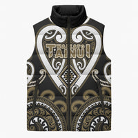 Custom Aotearoa Waikato Tainui Sleeveless Puffer Jacket Maori Tribal Pattern