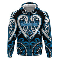 Custom Aotearoa Ngati Kahungunu Zip Hoodie Maori Tribal Pattern