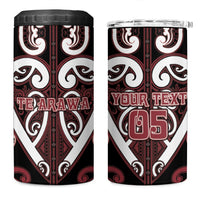 Custom Aotearoa Te Arawa 4 in 1 Can Cooler Tumbler Maori Tribal Pattern