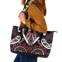 Aotearoa Te Arawa Leather Tote Bag Maori Tribal Pattern