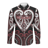 Custom Aotearoa Te Arawa Long Sleeve Button Shirt Maori Tribal Pattern