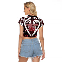 Custom Aotearoa Te Arawa Raglan Cropped T Shirt Maori Tribal Pattern