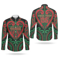 Custom Aotearoa Ngai Tuhoe Couples Matching Puletasi and Long Sleeve Button Shirt Maori Tribal Pattern