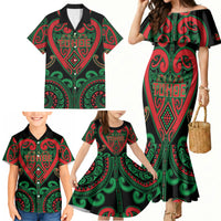 Custom Aotearoa Ngai Tuhoe Family Matching Mermaid Dress and Hawaiian Shirt Maori Tribal Pattern