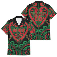 Custom Aotearoa Ngai Tuhoe Family Matching Off Shoulder Maxi Dress and Hawaiian Shirt Maori Tribal Pattern