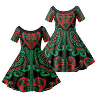 Custom Aotearoa Ngai Tuhoe Family Matching Off Shoulder Maxi Dress and Hawaiian Shirt Maori Tribal Pattern