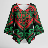 Custom Aotearoa Ngai Tuhoe Kimono Sleeve Blouse Maori Tribal Pattern