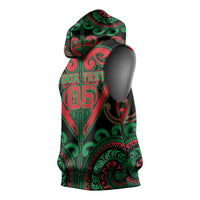 Custom Aotearoa Ngai Tuhoe Sleeveless Hoodie Maori Tribal Pattern