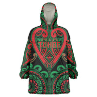 Custom Aotearoa Ngai Tuhoe Wearable Blanket Hoodie Maori Tribal Pattern