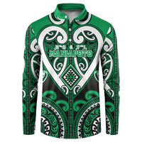 Custom Aotearoa Ngati Maniapoto Button Sweatshirt Maori Tribal Pattern