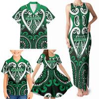 Custom Aotearoa Ngati Maniapoto Family Matching Tank Maxi Dress and Hawaiian Shirt Maori Tribal Pattern