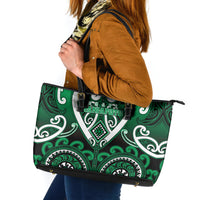 Aotearoa Ngati Maniapoto Leather Tote Bag Maori Tribal Pattern