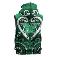 Custom Aotearoa Ngati Maniapoto Sleeveless Hoodie Maori Tribal Pattern