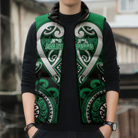 Custom Aotearoa Ngati Maniapoto Sleeveless Puffer Jacket Maori Tribal Pattern