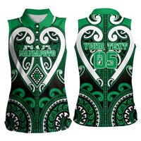 Custom Aotearoa Ngati Maniapoto Women Sleeveless Polo Shirt Maori Tribal Pattern