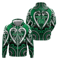 Custom Aotearoa Ngati Maniapoto Zip Hoodie Maori Tribal Pattern