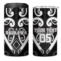 Custom Aotearoa Ngati Raukawa 4 in 1 Can Cooler Tumbler Maori Tribal Pattern