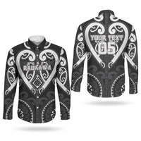 Custom Aotearoa Ngati Raukawa Couples Matching Off The Shoulder Long Sleeve Dress and Long Sleeve Button Shirt Maori Tribal Pattern