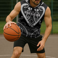 Custom Aotearoa Ngati Raukawa Sleeveless Hoodie Maori Tribal Pattern