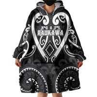 Custom Aotearoa Ngati Raukawa Wearable Blanket Hoodie Maori Tribal Pattern