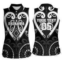 Custom Aotearoa Ngati Raukawa Women Sleeveless Polo Shirt Maori Tribal Pattern