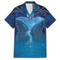 Polynesia Manta Ray Family Matching Puletasi and Hawaiian Shirt Let's The Sea Set You Free LT05 Dad's Shirt - Short Sleeve Blue - Polynesian Pride