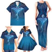 Polynesia Manta Ray Family Matching Tank Maxi Dress and Hawaiian Shirt Let's The Sea Set You Free - Polynesian Pride