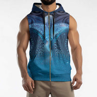 Polynesia Manta Ray Sleeveless Zip Hoodie Let's The Sea Set You Free - Polynesian Pride