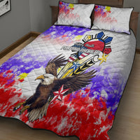 Filipino American History Month Quilt Bed Set The Eight-Rayed Sun Flags With Bald Eagle LT05 - Polynesian Pride