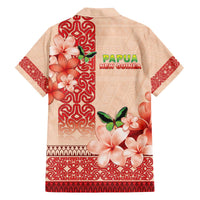 Papua New Guinea Oro Province Family Matching Off The Shoulder Long Sleeve Dress and Hawaiian Shirt Oro Birdwing Butterfly