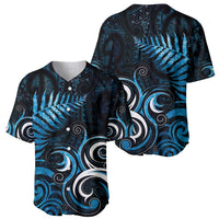 New Zealand Sea Week Baseball Jersey Maori Wave Pattern Ocean Blue LT05 - Polynesian Pride