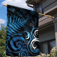 New Zealand Sea Week Garden Flag Maori Wave Pattern Ocean Blue