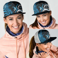 New Zealand Sea Week Mesh Trucker Cap Maori Wave Pattern Ocean Blue LT05 - Polynesian Pride
