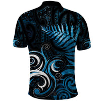 New Zealand Sea Week Polo Shirt Maori Wave Pattern Ocean Blue