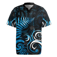 New Zealand Sea Week Rugby Jersey Maori Wave Pattern Ocean Blue LT05 Blue - Polynesian Pride