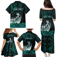 Personalised New Zealand Waka Racing Family Matching Puletasi and Hawaiian Shirt Maori Warriors LT05 - Polynesian Pride