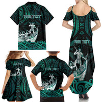 Personalised New Zealand Waka Racing Family Matching Summer Maxi Dress and Hawaiian Shirt Maori Warriors LT05 - Polynesian Pride