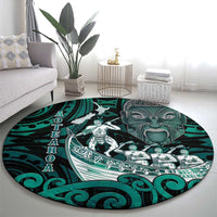 New Zealand Waka Racing Round Carpet Maori Warriors LT05 - Polynesian Pride