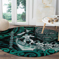 New Zealand Waka Racing Round Carpet Maori Warriors LT05 - Polynesian Pride