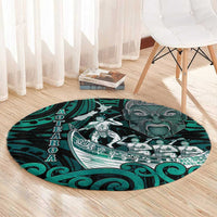 New Zealand Waka Racing Round Carpet Maori Warriors LT05 - Polynesian Pride