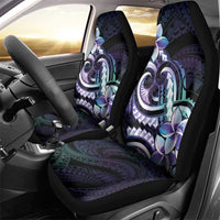 Polynesian Art Tattoo Car Seat Cover Plumeria Flowers Turquoise Gradient