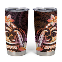 Polynesian Art Tattoo Tumbler Cup Plumeria Flowers Peach Gradient LT05 Peach - Polynesian Pride