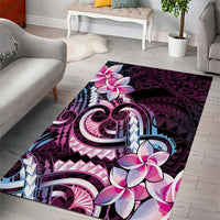 Polynesian Art Tattoo Area Rug Plumeria Flowers Pink Gradient LT05 - Polynesian Pride