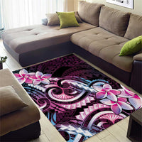 Polynesian Art Tattoo Area Rug Plumeria Flowers Pink Gradient LT05 - Polynesian Pride