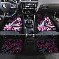 Polynesian Art Tattoo Car Mats Plumeria Flowers Pink Gradient