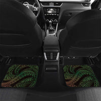 Polynesian Art Tattoo Car Mats Plumeria Flowers Green Gradient