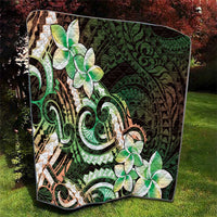Polynesian Art Tattoo Quilt Plumeria Flowers Green Gradient LT05 - Polynesian Pride