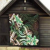 Polynesian Art Tattoo Quilt Plumeria Flowers Green Gradient LT05 - Polynesian Pride