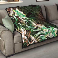 Polynesian Art Tattoo Quilt Plumeria Flowers Green Gradient LT05 - Polynesian Pride